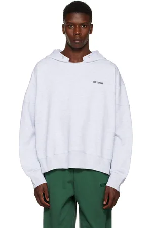 We11 Done Gray Raw Edge Hoodie