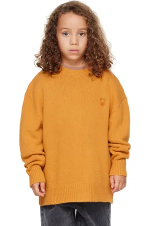Main Story Kids Orange Embroidered Sweater