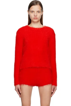 pushBUTTON Red Shag Sweater