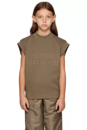 Essentials Camisoles - Kids Brown Mock Neck Vest