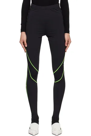 pushBUTTON Black Contrast Stitch Leggings