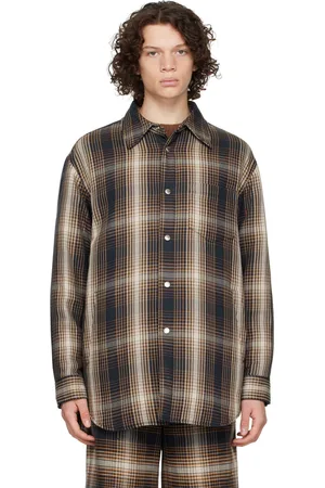 SYSTEM Navy & Brown Padded Shirt