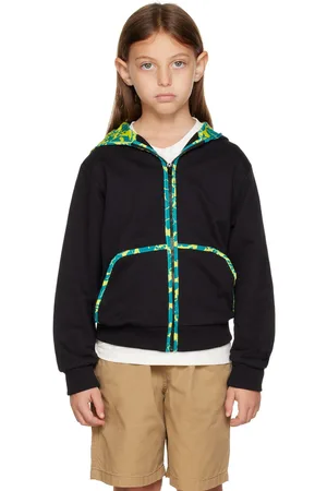 VERSACE Kids Black Baroque Silhouette Hoodie