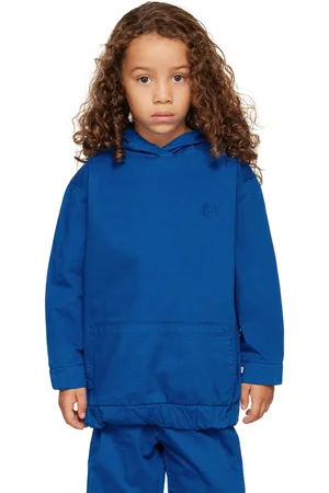 Repose AMS Kids Blue Embroidered Logo Hoodie