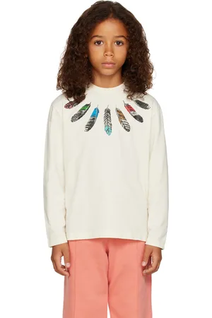 MARCELO BURLON Kids Off-White Collar Feathers T-Shirt