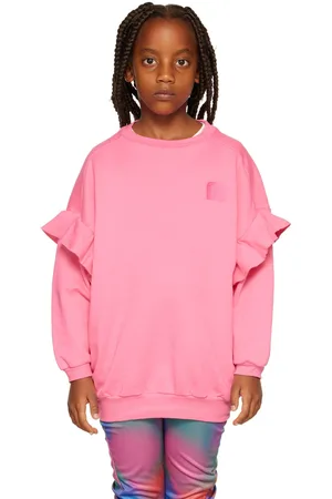 Repose AMS Kids Pink Ruffle Sweat Dress