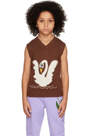 Mini Rodini Kids Brown Swan Vest