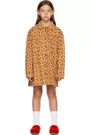 Misha & Puff Kids Brown Smock Coat