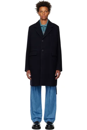 WOOYOUNGMI Navy Notched Lapel Coat