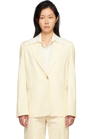 Gia Studios Off-White Single Button Blazer