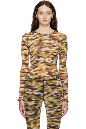 PRISCAVera Orange Printed Long Sleeve T-Shirt