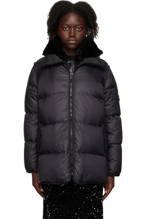 YVES SALOMON Black Paneled Down Jacket