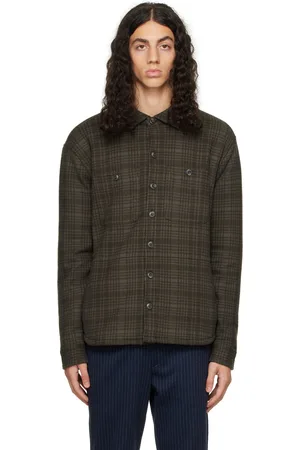 Vince Khaki Check Shirt Jacket