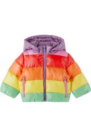 Stella McCartney Baby Multicolor Rainbow Striped Puffer Jacket