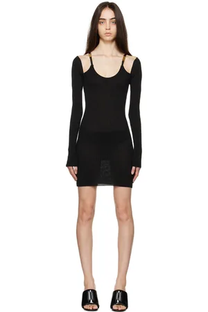 GCDS Black Scoop Neck Minidress