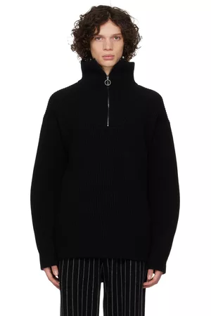 Joseph Men Jumpers - Black Half-Zip Sweater