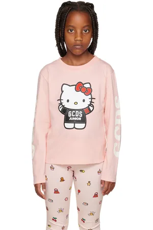 GCDS Kids Pink Hello Kitty Edition Long Sleeve T-Shirt