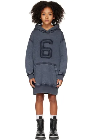 Maison Margiela Kids Black Logo Hoodie Dress
