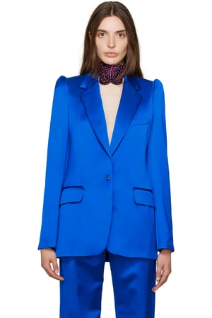 DRIES VAN NOTEN Blue Notched Lapel Blazer