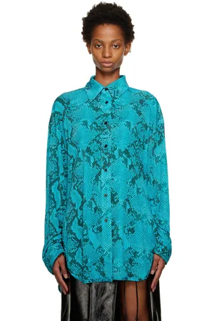Atlein Blue Snake Print Shirt