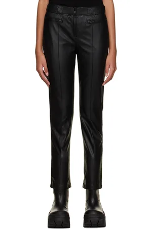 JUUN.J Black Pinched Seam Leather Pants