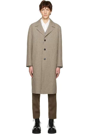Solid Beige Check Coat