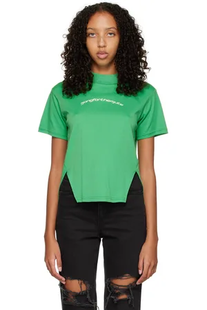 SONG FOR THE MUTE Green Front Split T-Shirt