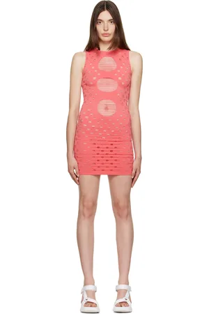 Maisie Wilen Pink Perforated Minidress