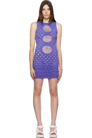 Maisie Wilen Blue Perforated Minidress