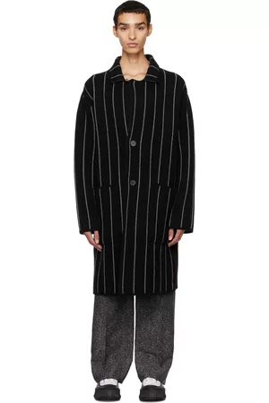 Joseph Men Coats - Black Pinstripe Coat