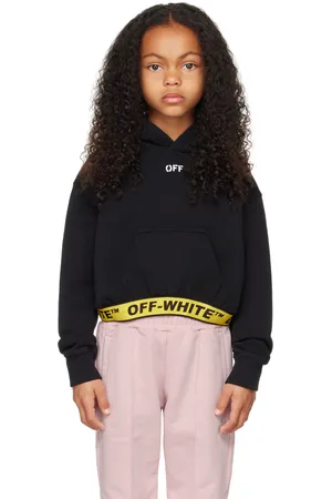 OFF-WHITE Kids Black Industrial Cropped Hoodie