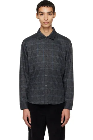 Vince Black Plaid Jacquard Shirt