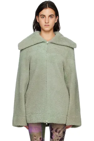 KNWLS Green & Purple Yume Reversible Shearling Coat