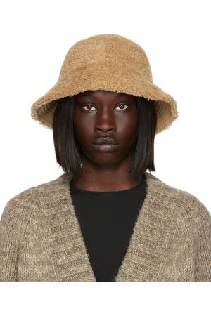 YVES SALOMON Beige Reversible Bob Bucket Hat