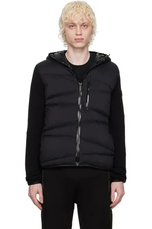 Moncler Black Paneled Down Hoodie