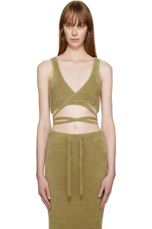 ESTER MANAS Green Fluffy Tank Top