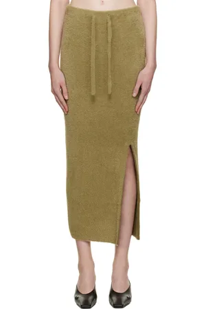 ESTER MANAS Green Fluffy Peephole Midi Skirt