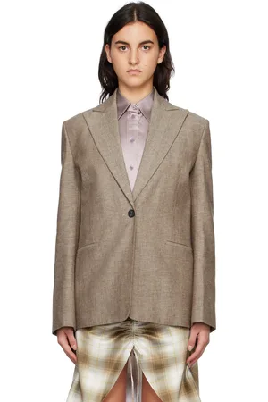 Gia Studios Brown Striped Blazer