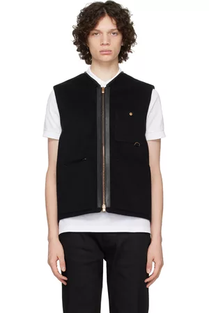 Agnona Men Camisoles - Black Felted Vest