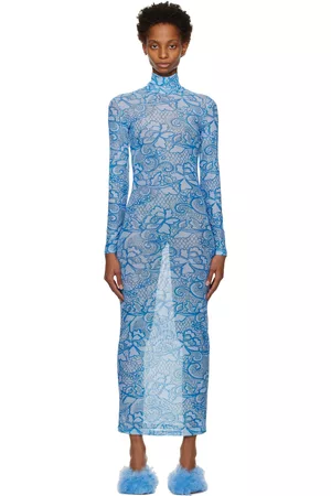 Constança Entrudo Women Printed Dresses - Blue Floral Maxi Dress