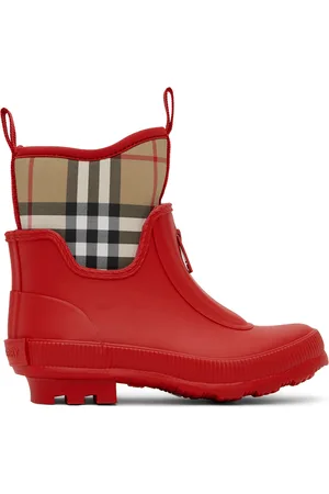Burberry Boots - Kids Red Vintage Check Rain Boots
