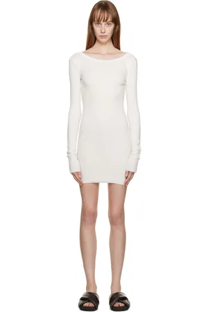 ÉTERNE Off-White Crewneck Minidress