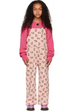 The Animals Observatory Kids Pink Mule Overalls