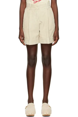 See by Chloé Beige Twin Pleat Shorts