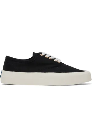 Maison Kitsuné Black Canvas Laced Sneakers