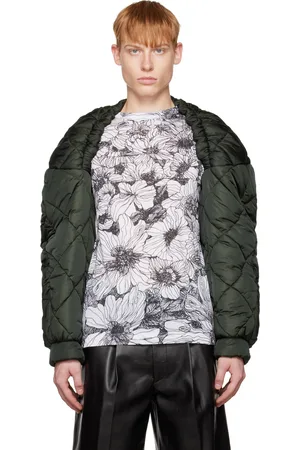 DRIES VAN NOTEN Green Quilted Down Jacket
