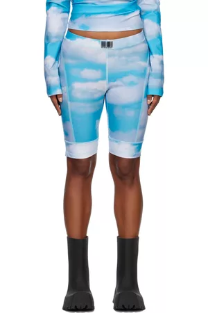 VTMNTS Women Shorts - Blue Printed Bike Shorts