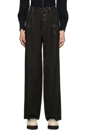 AIREI Black Shadow Stitch Trousers