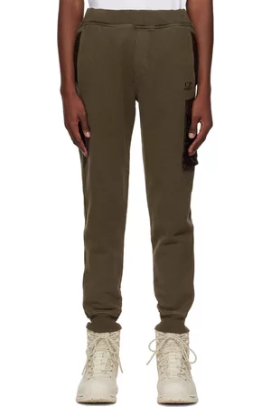 C.P. Company Men Trousers - Green Cotton Sweatpants