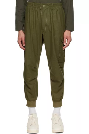 Y-3 Men Cargo Pants - Khaki Uniform Cuffed Cargo Pants